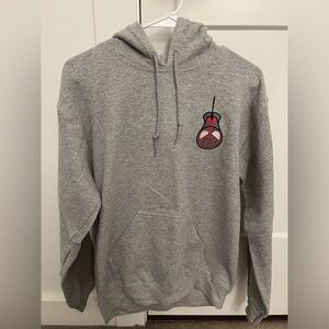 Gray Hoodie with Embroidered Spiderman Design